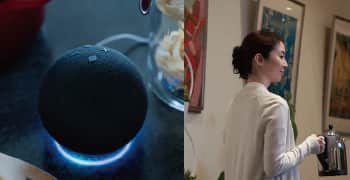 スマートスピーカーと女性